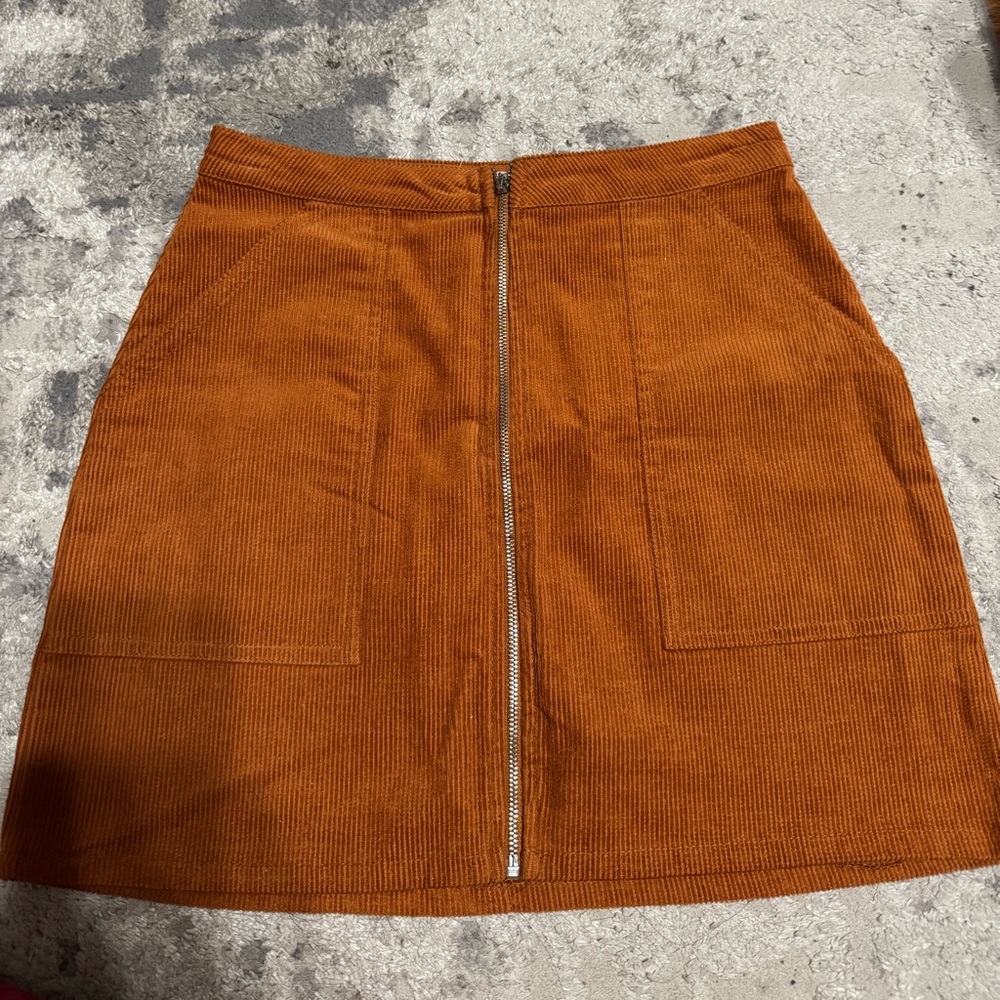 Small Burnt Orange Corduroy Skirt